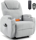 Fauteuil relax et fauteuil inclinable: inclinaison réglable, avec télécommande, avec chauffage, 160kg, gris, avec fonction massage