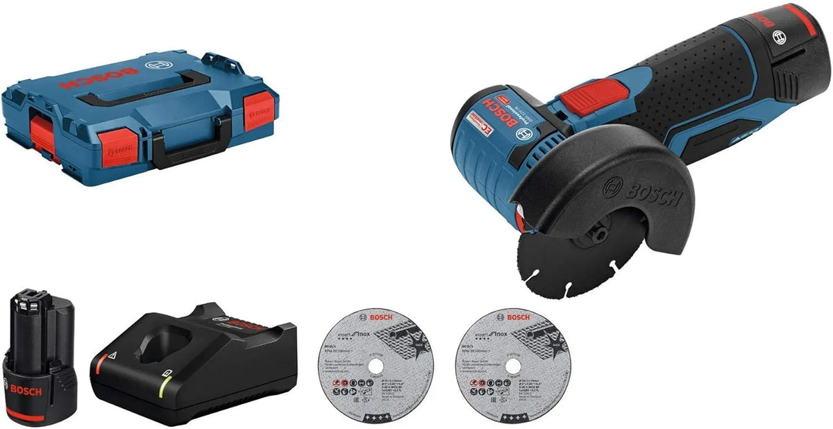 Bosch GAL 1230 Professional 12V System meuleuse angulaire sans-fil GWS 12V-76 2 batteries: usage professionnel, 3,0 Ah