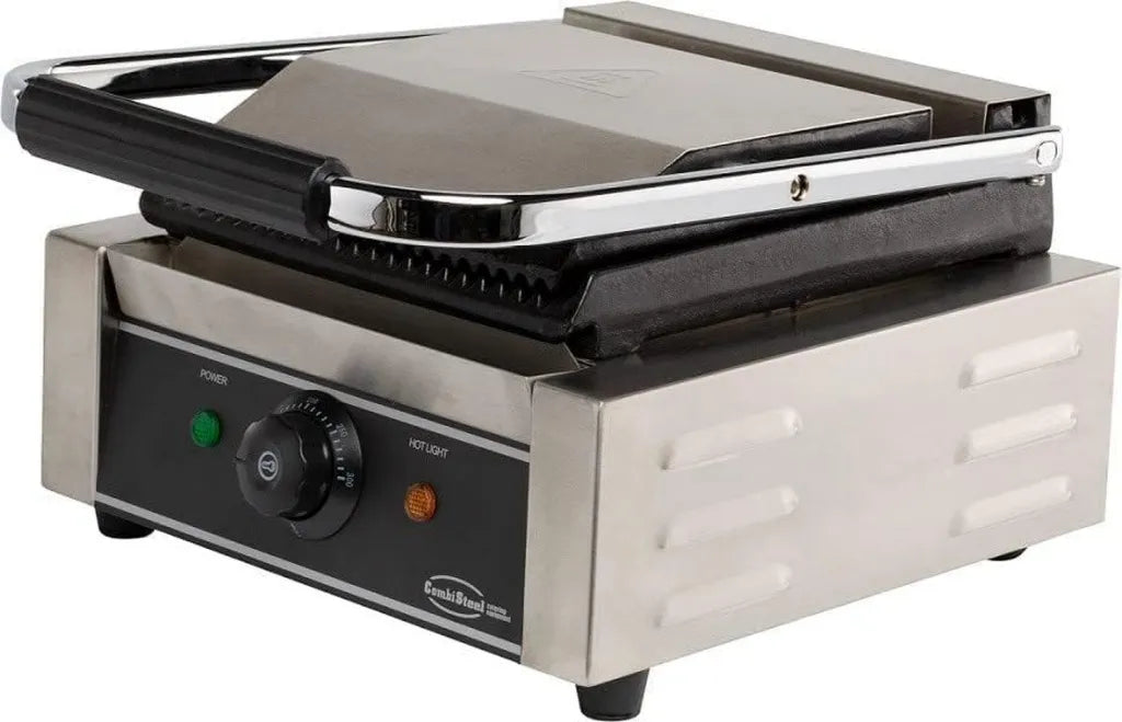 Grill à Panini Professionnel Rainuré en Acier - 320 x 410 x 190 mm