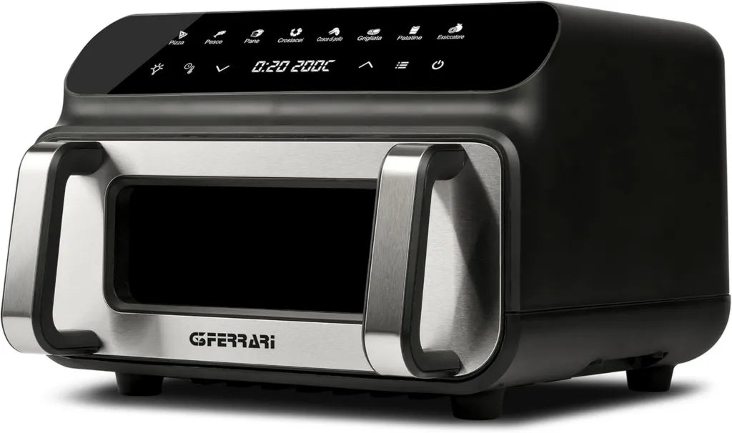 Friteuse à Air Chaud G3 Ferrari G10181, 2000W, 10L, BBQ et Multifonction Sans Fumée, 8 Programmes, Accessoires Inclus