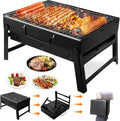 Grill Pliant au Charbon de Bois, Compact et Portable, Idéal pour 8-12 Hamburgers, Parfait pour Pique-Niques et Camping