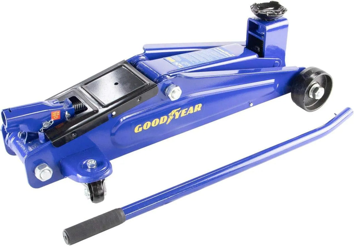 Goodyear Camion Cric hydraulique pour lever le véhicule de façon contrôlée pendant l'entretien roulant – bleu