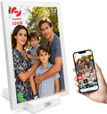 Wi-Fi, batterie 5000 mAh avec station de charge sans fil, Frameo Cadre photo numérique 10,1'
