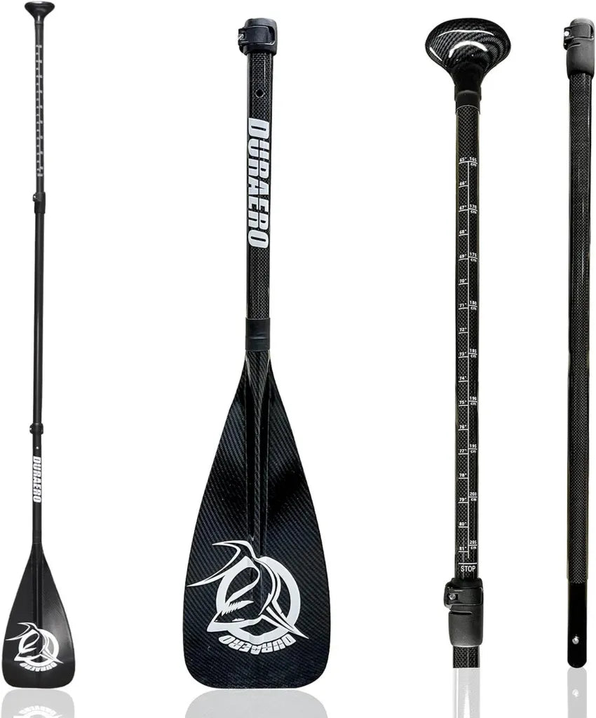 Pagaie en Carbone Réglable 3 en 1 pour Paddle, Kayak et Bateaux Gonflables, 165-205 cm