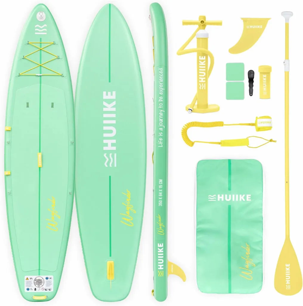 Planche de Paddle Gonflable HUIIKE pour Adultes avec Accessoires Complets, Inclut Pagaie et Pompe. Idéal pour Stabilité et Polyvalence