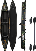 Kayak Gonflable Double Wave Navigator 3.0 – Coque Rigide Drop-Stitch – Kit Complet avec Pagaie, Pompe et Siège – Stable et Portable pour Lacs et Rivières – Motif Camouflage