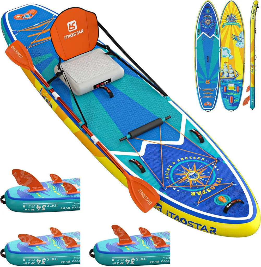 Planche de Paddle Gonflable XL 350cm avec Siège et Accessoires