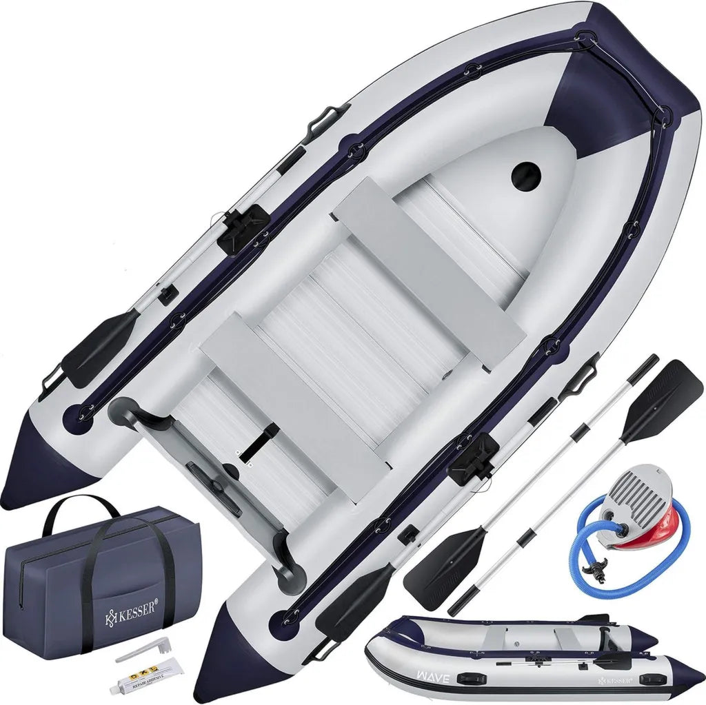 Ensemble de 6 Bateaux Gonflables KESSER® avec Accessoires - Idéal pour Pêche et Loisirs