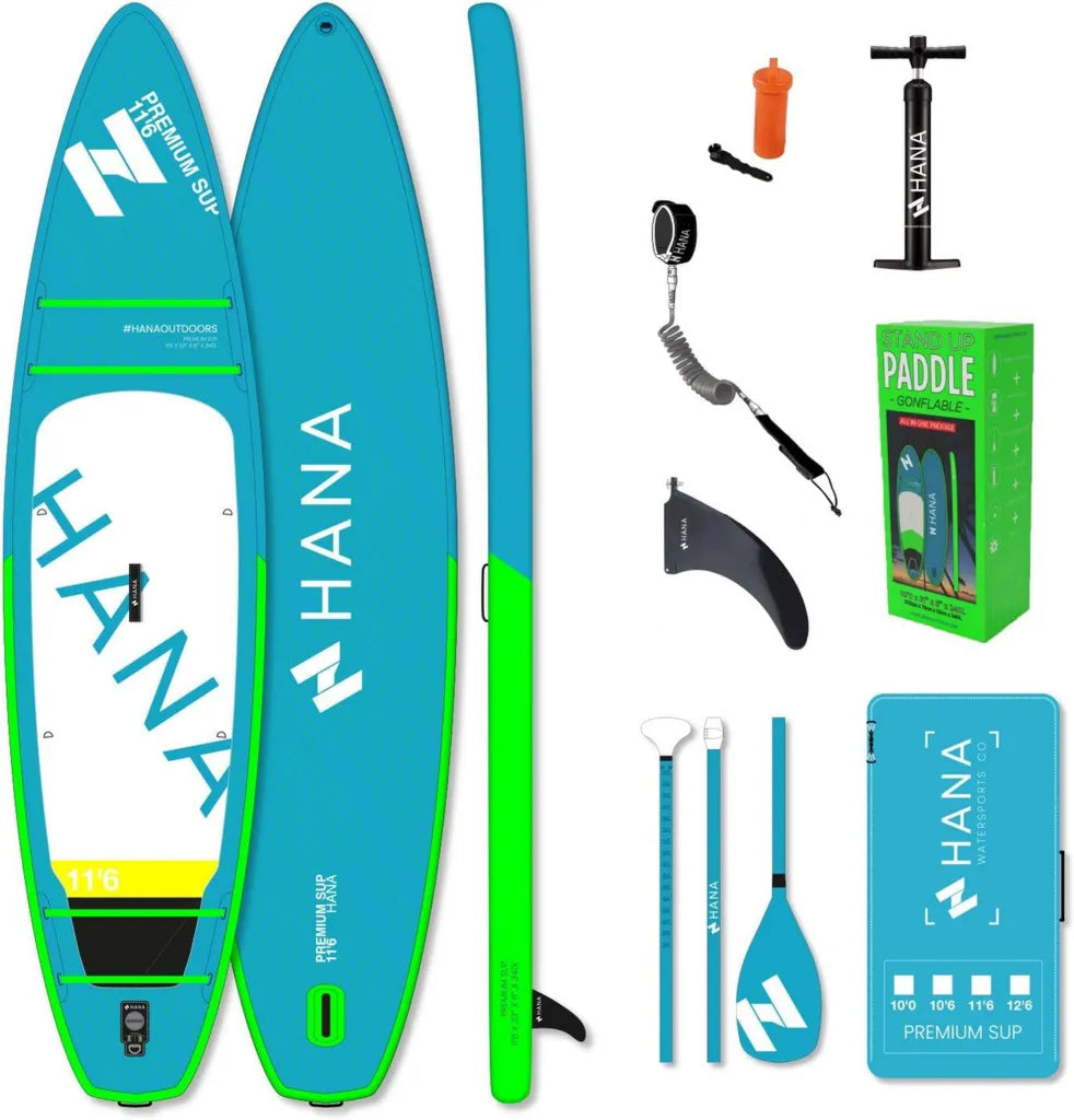 Planche de Stand Up Paddle Gonflable 11'6 HANA - Kit Complet avec Accessoires - Stabilité et Vitesse Exceptionnelles
