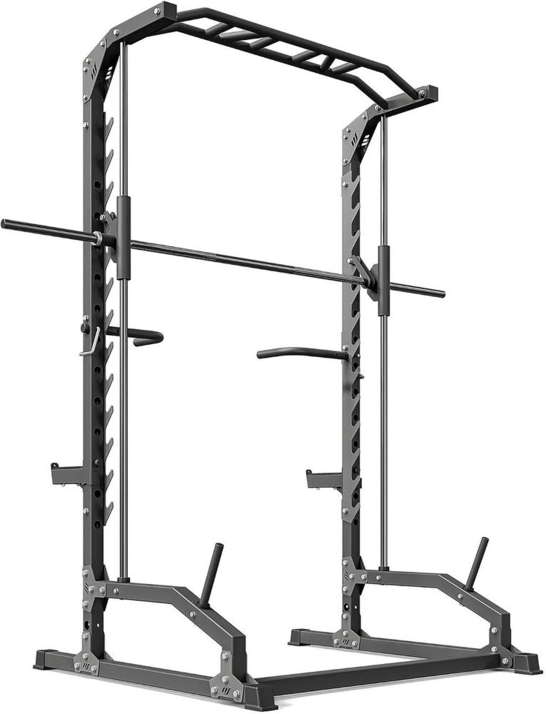 Station de Musculation Multifonctionnelle avec Barre de Traction et Dips - Sécurité Renforcée pour Haltères Longues - Modèle MS-U105 2.0