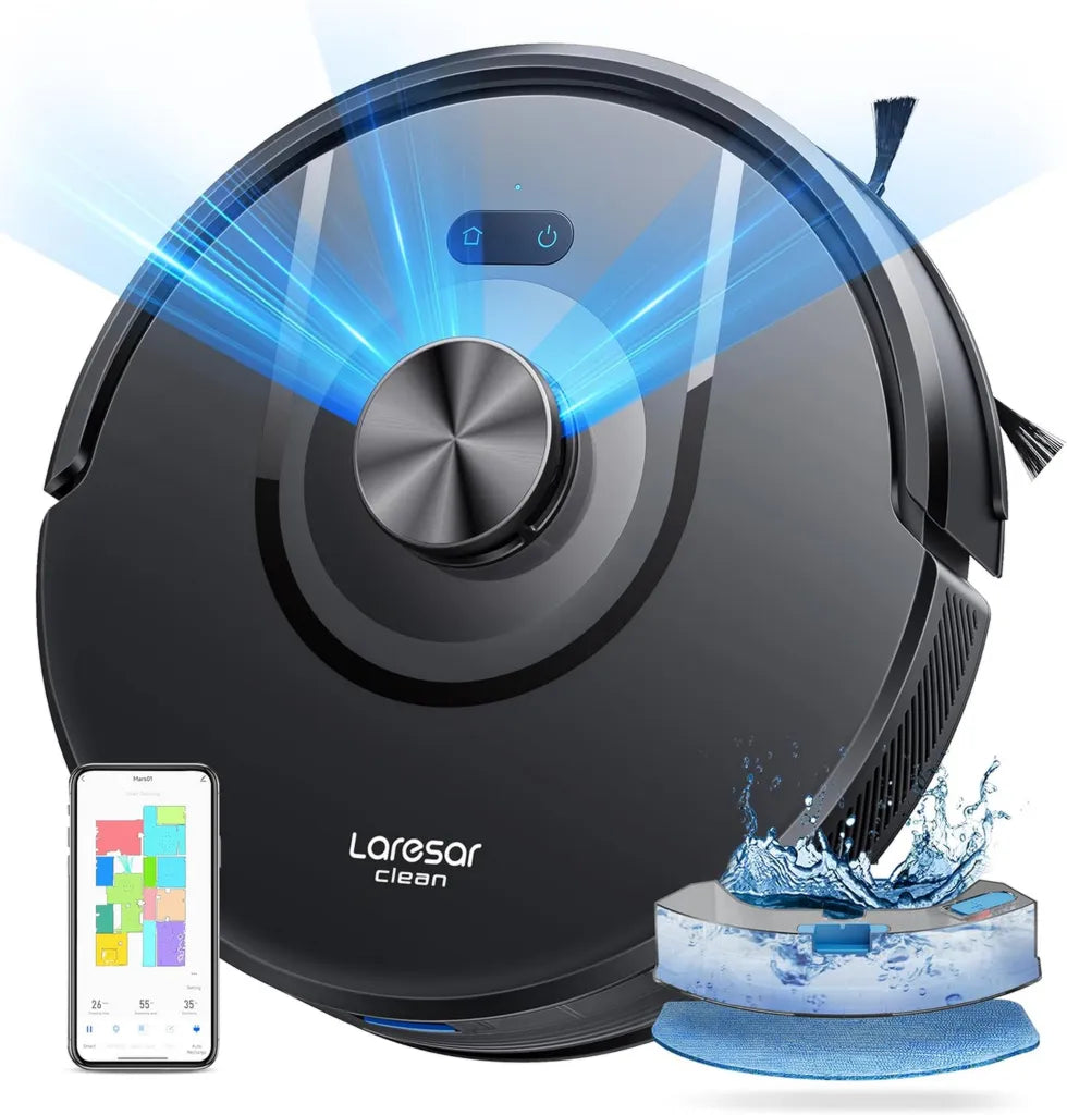 Robot Aspirateur 10000Pa, Navigation LiDAR Ultra Longue Durée, Compatible Alexa/APP/WiFi, Idéal pour Tapis et Animaux