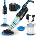 Aspirateur Piscine sans Fil Rechargeable avec Manche Télescopique, Filtre et Vitesses Réglables