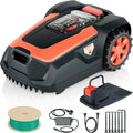 Robot tondeuse intelligente 1400 m², pente 47%, coupe 25-65mm, application mobile, capteur pluie
