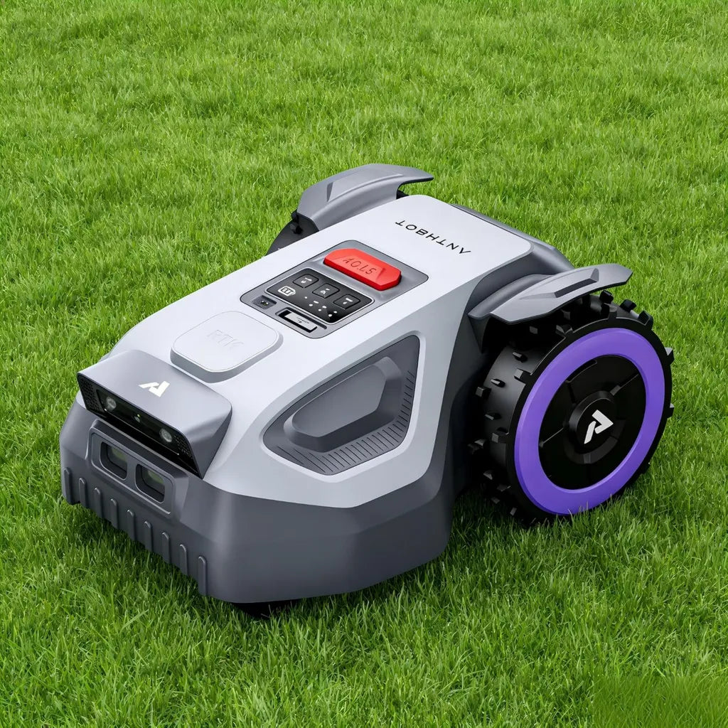 Robot Tondeuse ANTHBOT M9 avec RTK et 4G, Gestion de Zones et Programmation, Hauteur de Coupe 3-7 cm, Surface jusqu'à 1200m²