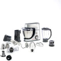 Moulinex Robot de Cuisine 1100W, Kit Pâtisserie Complet, Blender, Découpe-légumes, Hachoir à Viande, Mini Hachoir, Masterchef Gourmet Argent