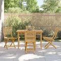 Set de Salle à Manger Extérieur 5 Pièces en Bambou avec Table et Chaises Pliantes