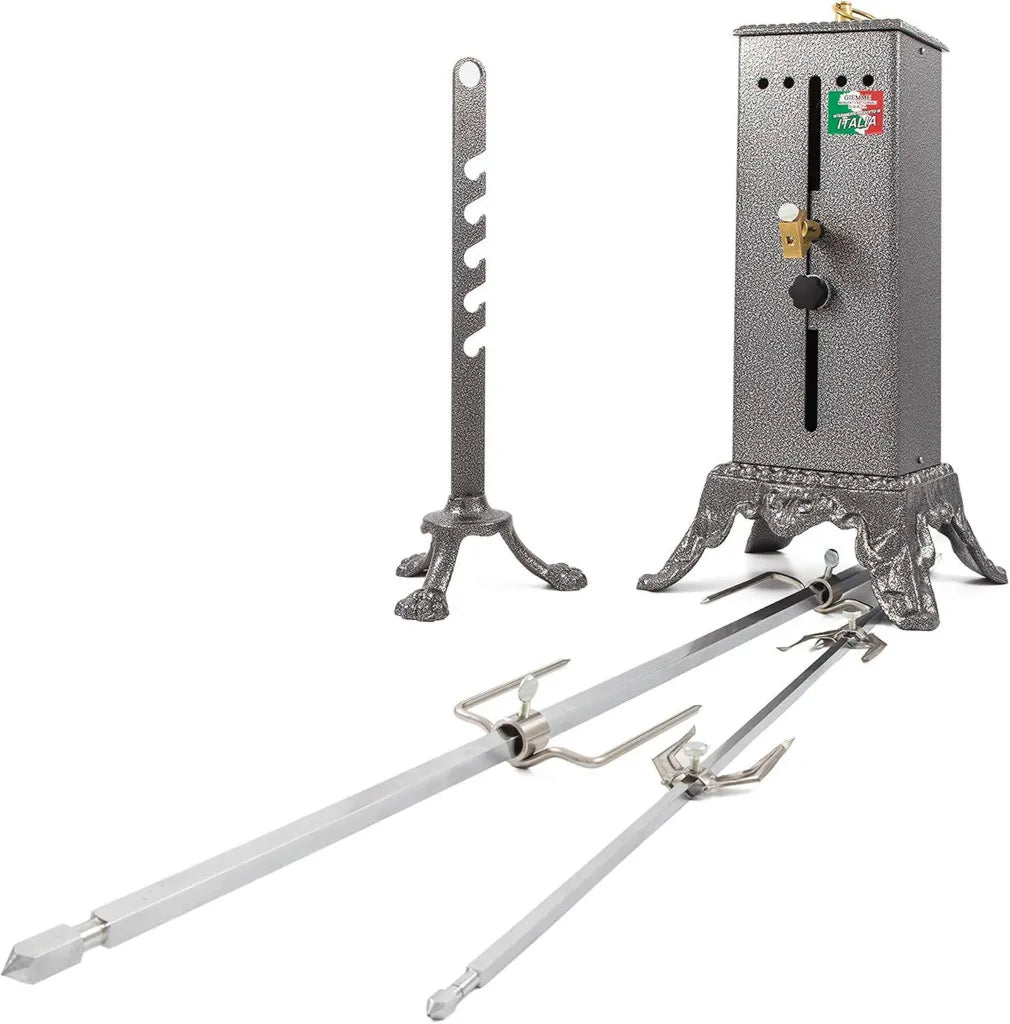Rôtisserie Électrique GIEMME 20W, Volt 220, Broche Réglable 20kg, Pour Barbecue ou Cheminée