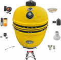 Gril Kamado XL 58 cm Jaune en Céramique avec Fumoir et Distributeur de Frites