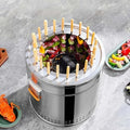 Gril portable sans fumée en acier inoxydable pour intérieur et extérieur avec accessoires