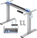 Bureau et table informatique: en acier, réglable, 100kg, gris, hauteur réglable