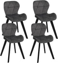 Chaise: ROBINE, Lot de 4, gris, revêtement en velours
