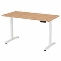 Bureau assis debout électrique rectangulaire en panneau de particules mélaminé et acier blanc chêne clair 120 x 60 x 72-118 cm