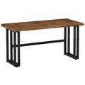 Bureau rectangulaire 160 x 60 x 75 cm panneau MDF mélaminé acier marron noir