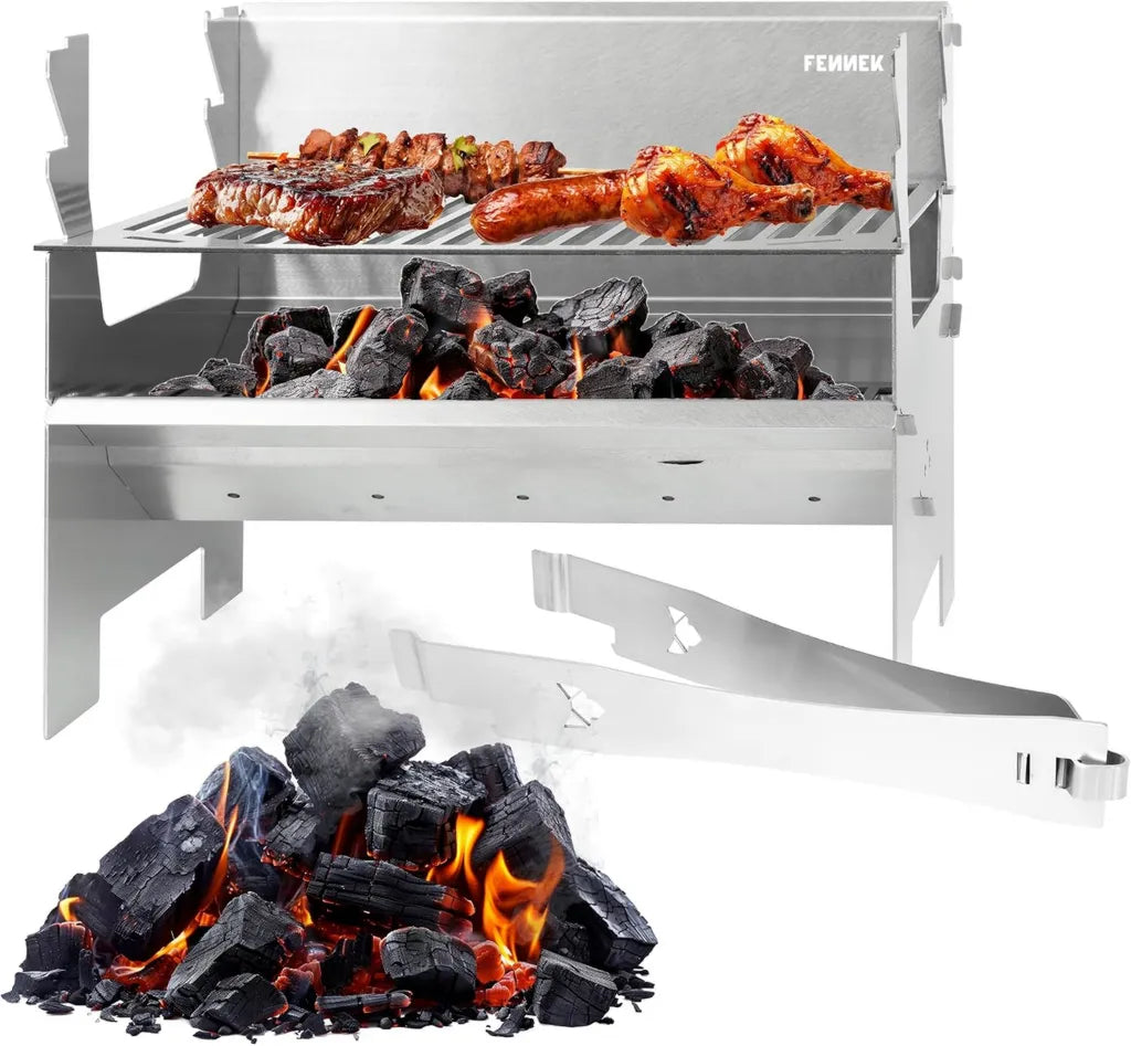 Gril Portable en Acier Inoxydable pour Barbecue au Charbon