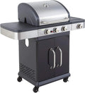 Barbecue à gaz FIDGI 3 avec 3 brûleurs et réchaud - 11,5KW avec thermomètre, grille et plancha
