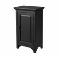 Meuble de rangement rectangulaire 1 porte moulurée en MDF noir 61 cm x 36 cm x 86 cm