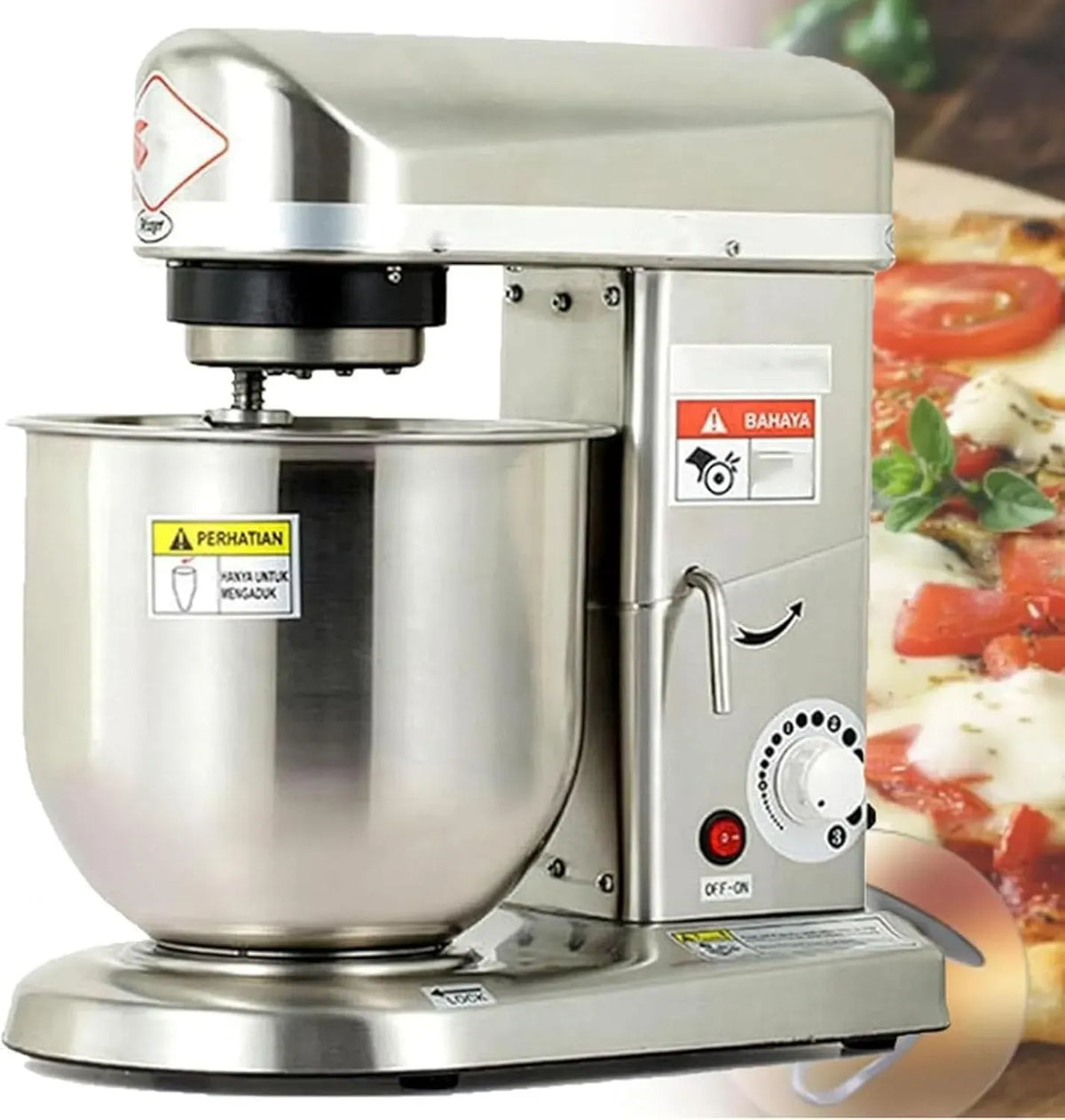 Robot de cuisine StainlessSteel-10L, 10 L, 3 vitesses, professionnel