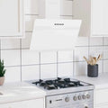Hotte aspirante, 60 cm, hotte de cuisine, installation murale, blanc, 51668, Hotte Murale 60 cm Acier et Verre trempé Blanc Hottes aspirantes Blanc