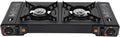 Plaque de cuisson à gaz, 63 x 26 x 12 cm, 2500 W, portable, camping, table de cuisson à gaz, 2 x 2500 W, appareil de table avec allumage piézo