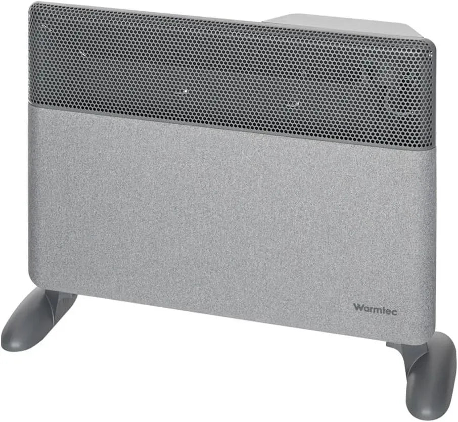 Radiateur électrique, 1500 W, WARMTEC, portable, minuteur, Wi-Fi, thermostat, Inverter, gris, protection IP24 et façade en tissu