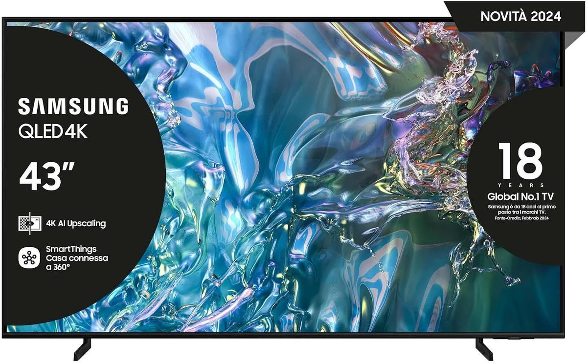 Samsung QE43Q60DAUxZT Smart TV, 43 pouces, téléviseur, 4K UHD, QLED, Google Assistant, Alexa et Siri, gris, Titan Gray 2024, DVBT-2, AirSlim