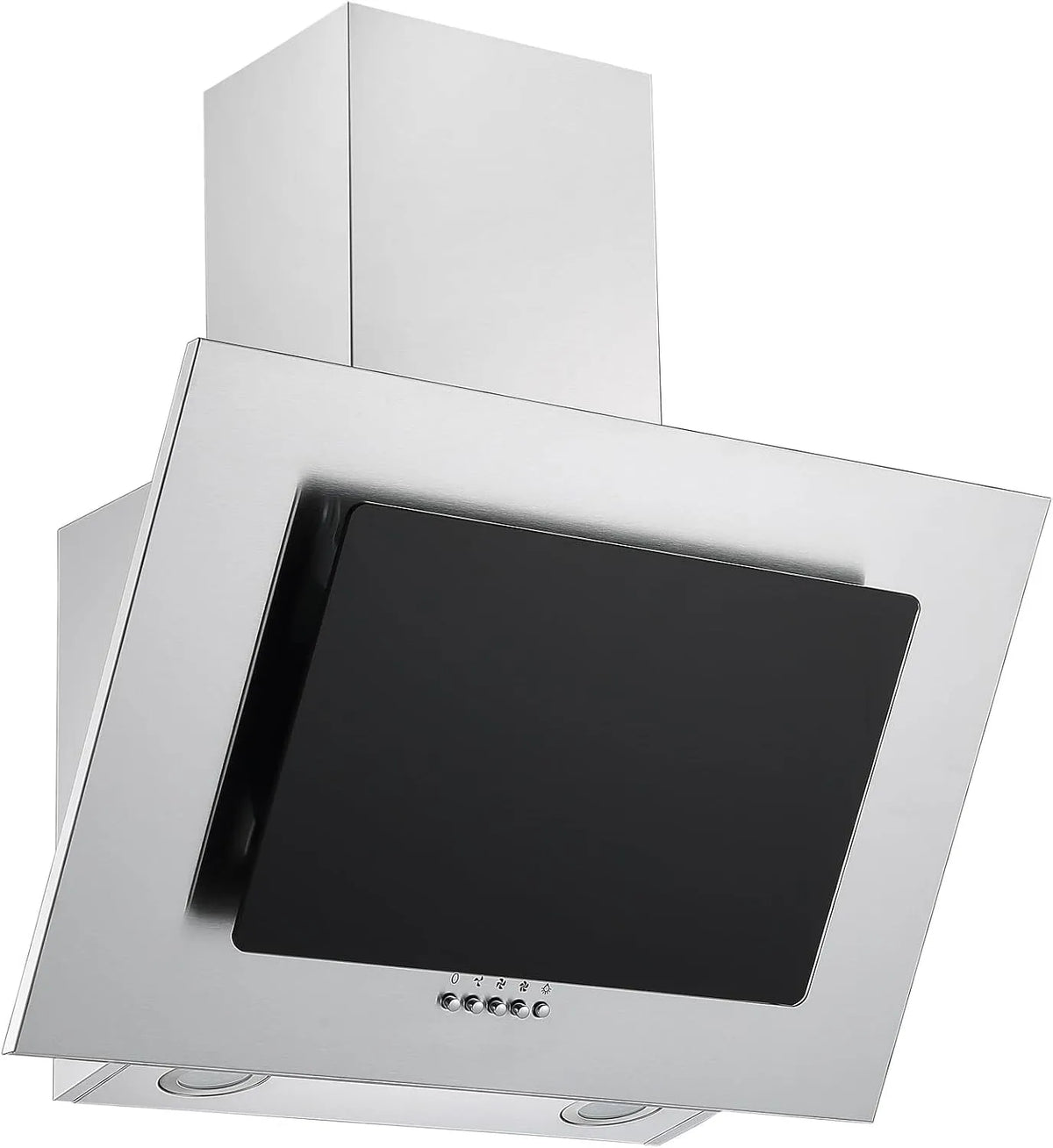 Respekta CH2060SBM Hotte aspirante, 60 cm, 63 dB, hotte de cuisine, acier inoxydable, noir, 58, Hotte sans tête Respekta, Fonction d'extraction et de