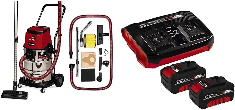 Einhell VC 36 Aspirateur, 36 V, Boost, Twincharger et 2 Batteries 4,0Ah, ECO/BOOST