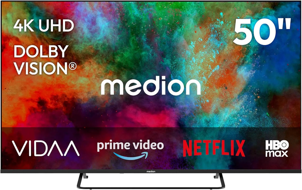 Smart TV MD850302, 50 pouces, téléviseur, HDR, son Dolby, Bluetooth, enregistrement PVR, MEDION 125