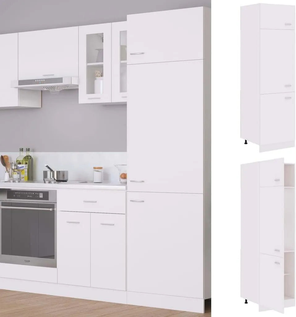 Réfrigérateur, 60 x 57 x 207 cm, blanc, trois portes, espace de rangement pour cuisine, salle à manger, couloir, garde-manger, polyvalent et