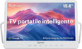 Google 1080P 10000mAh Smart TV, 15.6 pouces, téléviseur, HDMI, USB, portable, IP65, Full HD, camping, DVB-C, T2, S2, Étanche IP66, 4-6 Heures