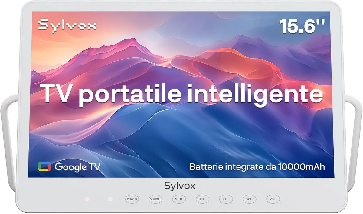Google 1080P 10000mAh Smart TV, 15.6 pouces, téléviseur, HDMI, USB, portable, IP65, Full HD, camping, DVB-C, T2, S2, Étanche IP66, 4-6 Heures