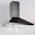 Hotte aspirante, 50 cm, 1000 m3/h, hotte de cuisine, 3 vitesses, installation murale, noir, LED