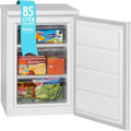 Bomann GS2186-1-blanc Congélateur, 85 L, pose libre, autonome, silencieux, 2 zones de température, armoire congélateur, Éclairage intérieur à LED