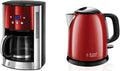 Russell Hobbs Cafetière électrique, 1,8 L, acier inoxydable, rouge, Rouge 23240-56 Luna & Bouilloire Compacte 1L, Rouge 24992-70 Colours Plus
