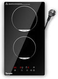 Plaque à induction, 30cm, 2 foyers, 3500 W, table de cuisson à induction, Boost, Topwish Plaque induction 2 feux, 3500W, Plaque de cuisson electrique