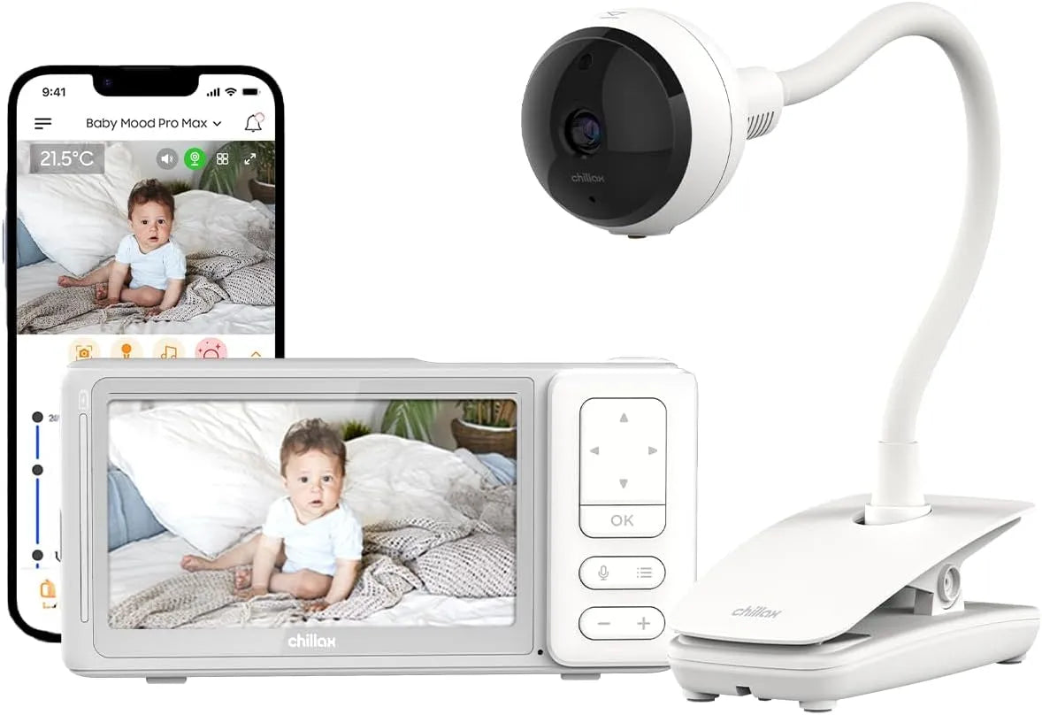HD 5 1080p Babyphone, Caméra, moniteur vidéo pour bébé, Wi-Fi, Full HD, écran LCD
