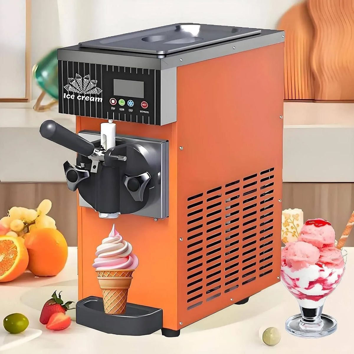 Machine à Glace, machine à glace et sorbet, 2,5 L, 450 W, 5 Kg, 1 L, écran LCD, professionnel