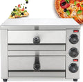 Four électrique à pizza 16in, minuteur, professionnel, restaurant, acier inoxydable, Machine à Pizza intérieure à 2 Couches, la Maison et Les fêtes