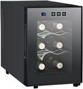 Cave à vin électrique, verre, tactile, 50 W, Mini réfrigérateur à vin à température constante, Refroidisseur à vin, réfrigérateur à vin avec Porte