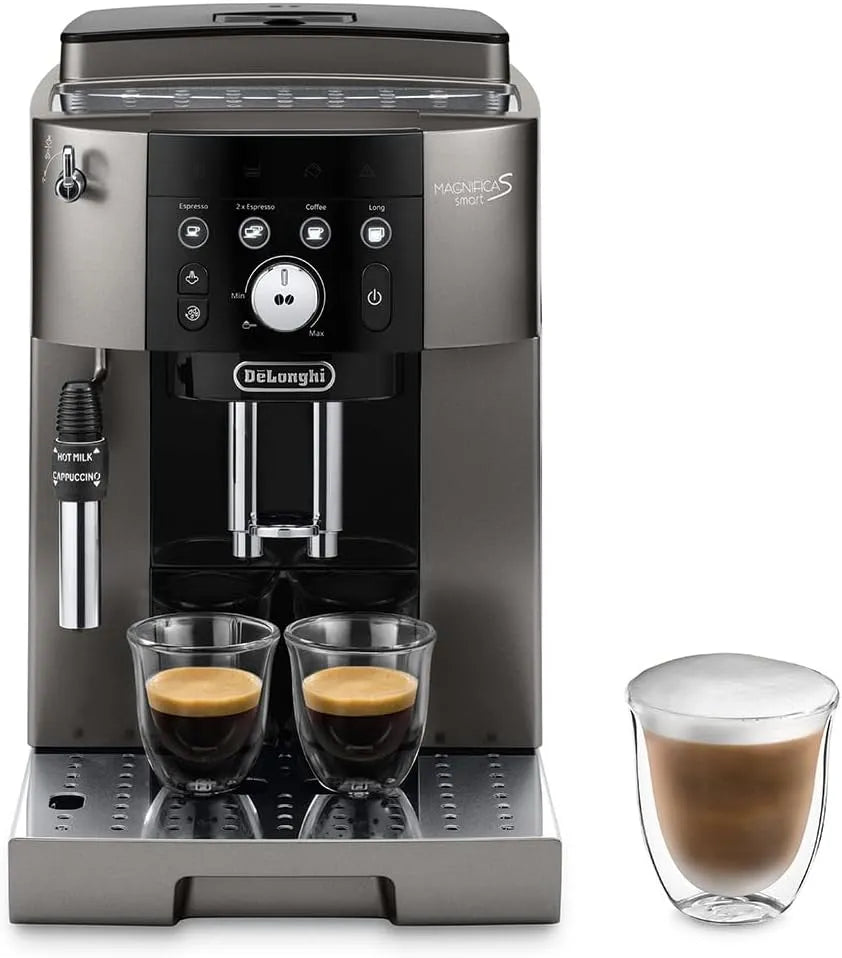 De'Longhi Machine à café automatique, tactile, noir, Magnifica S Smart ECAM250, 4 Recettes en Une Touche, 33, TB, Machine à Café Automatique avec